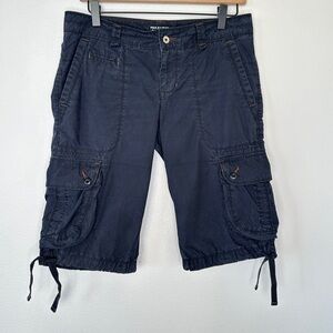 Y2K VTG Polo Jeans Co Ralph Lauren Bermuda Cargo Shorts Black Size 4 100% Cotton